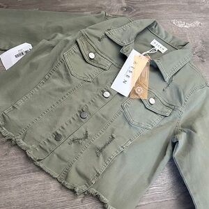 Trendy Olive Denim Jacket for Women
